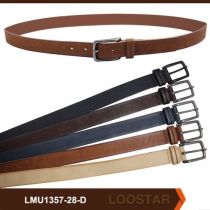 Man Skinny Belt With Loop Detail Leather Effect PU