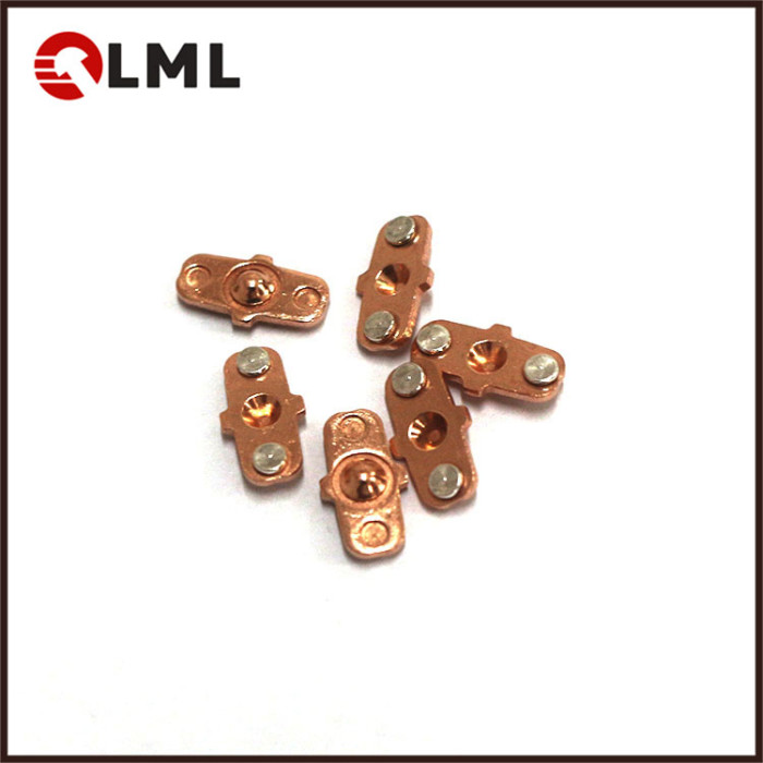 OEM Copper Electronic Communication 2 Point Electrical Silver Contact Assembly