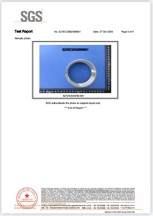 Verification of conformity  SGS products