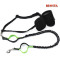 Hands Free Reflective Bungee Dog Leash with 2 Zipper Pouch and Bottle Holder Bag