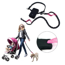 Durable Dual-Handle Bungee Reflective Hands Free Dog Leash for Running, Walking, Hiking