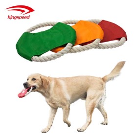 Rope Flying Disc Pet Dog Play Toy Canvas Frisbee Puppy Flyer