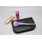 10pcs high quality white golden cosmetic makeup brush set with black leather bag