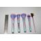 10pcs high quality white golden cosmetic makeup brush set with black leather bag