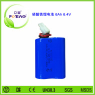 6.4V 26650 6Ah磷酸鐵鋰電池組