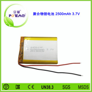 型号645069 2500mAh 3.7V 聚合物锂电池可定制