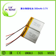 型號303040 300mAh 3.7V 聚合物鋰電池可定制