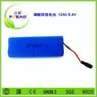 6.4V 26650 12Ah磷酸鐵鋰電池組