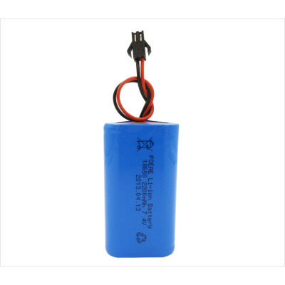 Since 2007 2S1P 18650 7.4v 2200mah lithium ion battery for led lamp light China