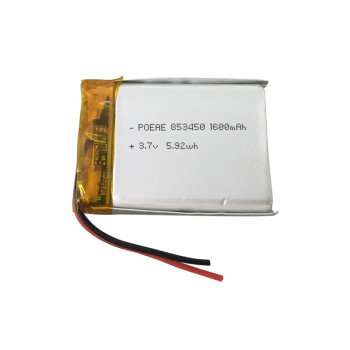 factory price 853450 rechargeable li polymer battery 1600mah 3.7v