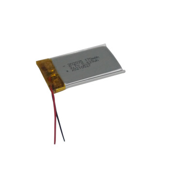 3mm thickness small capacity 302035 3.7v 170mah rechargeable lipo li ion battery