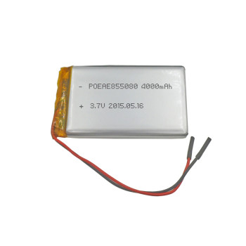 Prismatic rechargeable 855080 3.7v 4000mah lipo battery with PCB for long service life