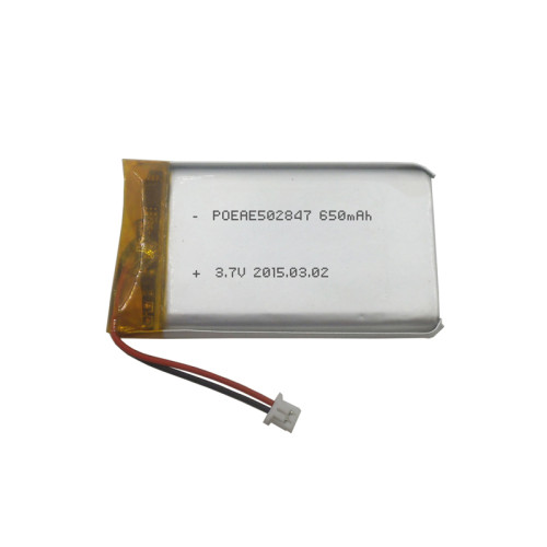 High performance rechargeable 502847 650mah 3.7v lithium thin lipo battery for mini fan