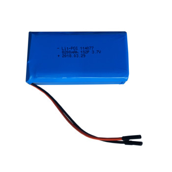 High capacity 114077 pouch size 1s2p 3.7v 8200mah rechargeable lipo battery pack