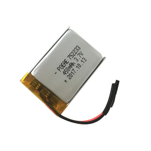 752233 3.7v 450mah small rechargeable lipo battery for digital camera
