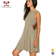 Summer Fashion Design Sleeveless Off-Shoulder 100% Cotton Breathable Dress For Women