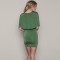 Latest Design Summer Fashion Women Green Deep V-Neck Sexy Cotton Short Dress