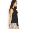 Fashion Casual Openwork Blouse Fold Chiffon Black Sleeveless Off-Shoulder Design Blouse