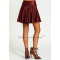 Latest Model Skirt A Pattern Red Colour Women Leather Sexy Girl Mini Skirt