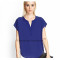 New Design Women Blue Blank Custom T shirt