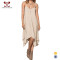 AFF Daily Wear Dress Women Soft Cotton Khaki Loose Summer Dress 1147