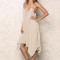 AFF Daily Wear Dress Women Soft Cotton Khaki Loose Summer Dress 1147