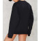 AFF New Design Black Hoodies For Ladies Women Long Sleeve O-Neck Hoodies Fashion Custom Hoodies