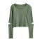 Aff Blouse For Women Latest Fashion Blouse Design Long Sleeve Cutting Green Sheer Blouse 1156