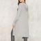 Aff Fashion Grey Color No Button Long Sleeve Knitted Sweater Women Cardigan 1158