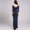 AFF Latest Net Dress Designs Pure Color V Neck 7th Sleeve Woman Long Dress Bamboo Fiber Sexy Maxi Dress For Fashion Lady