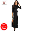 A Forever Fairness Hot Sales Latest Dress Designs Black New Style Dress Long Sleeve Sexy Side Open Ladies Night Dress For Fashion Women