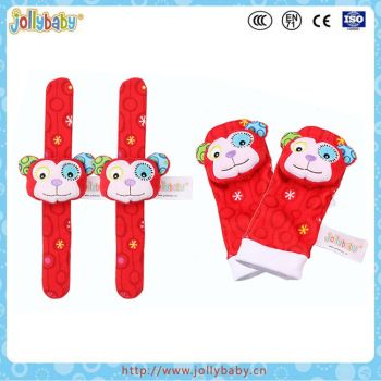 Baby monkey animals wrist rattle and foot finder