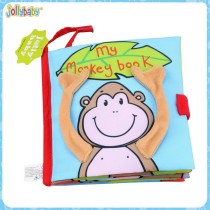 Baby functional cloth books with rattles for baby playing and educate