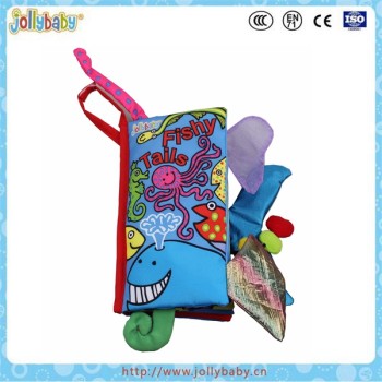 Baby sea animals tails soft Jollybaby cloth book educational toy