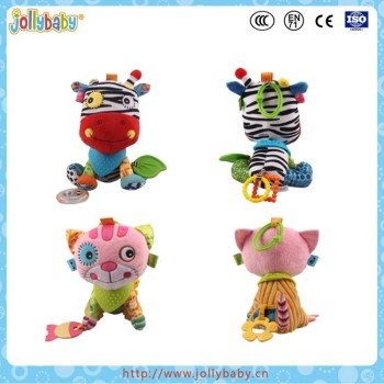 animals plush toy with soft baby teether