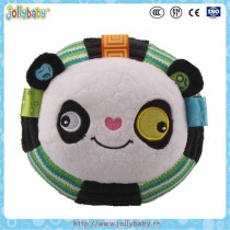 Embroidery eye bouncing plush toy with little bell inside