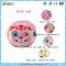 Factory wholesale pink cat embroidery eye bouncing plush toy with little bell inside
