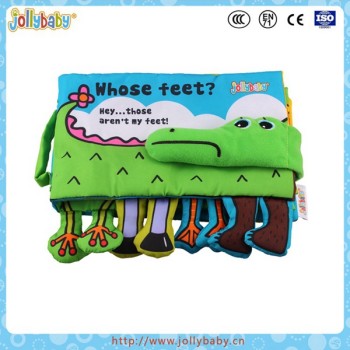 Crocodile cloth book baby educational toy with animal feet