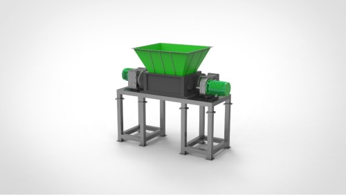 Industrial double shaft shredder  suitable for recycling a wide variety of difficult materials