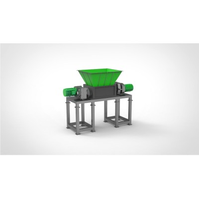 Industrial double shaft shredder  suitable for recycling a wide variety of difficult materials