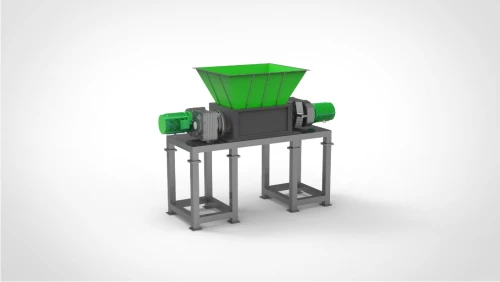 Industrial double shaft shredder  suitable for recycling a wide variety of difficult materials