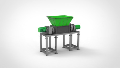 Industrial double shaft shredder  suitable for recycling a wide variety of difficult materials