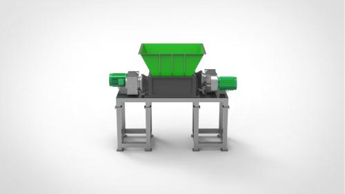 Industrial double shaft shredder  suitable for recycling a wide variety of difficult materials
