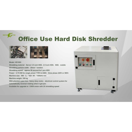 Portable Hard Disk Shredder, High-confidentiality Hard Disk Shredder, Small Hard Disk Shredder with Rolling Casters