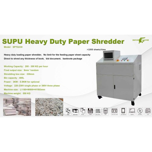 SUPU New release heavy duty Paper shredder with more than 1000 sheets shredding capacity