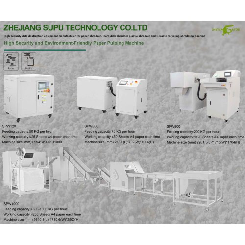 New generation paper shredding machine ：SUPU High security and environment-friendly paper pulping machine