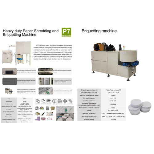 SUPU Heavy Duty Paper banknoter Disintegrator and Briquetting Machine