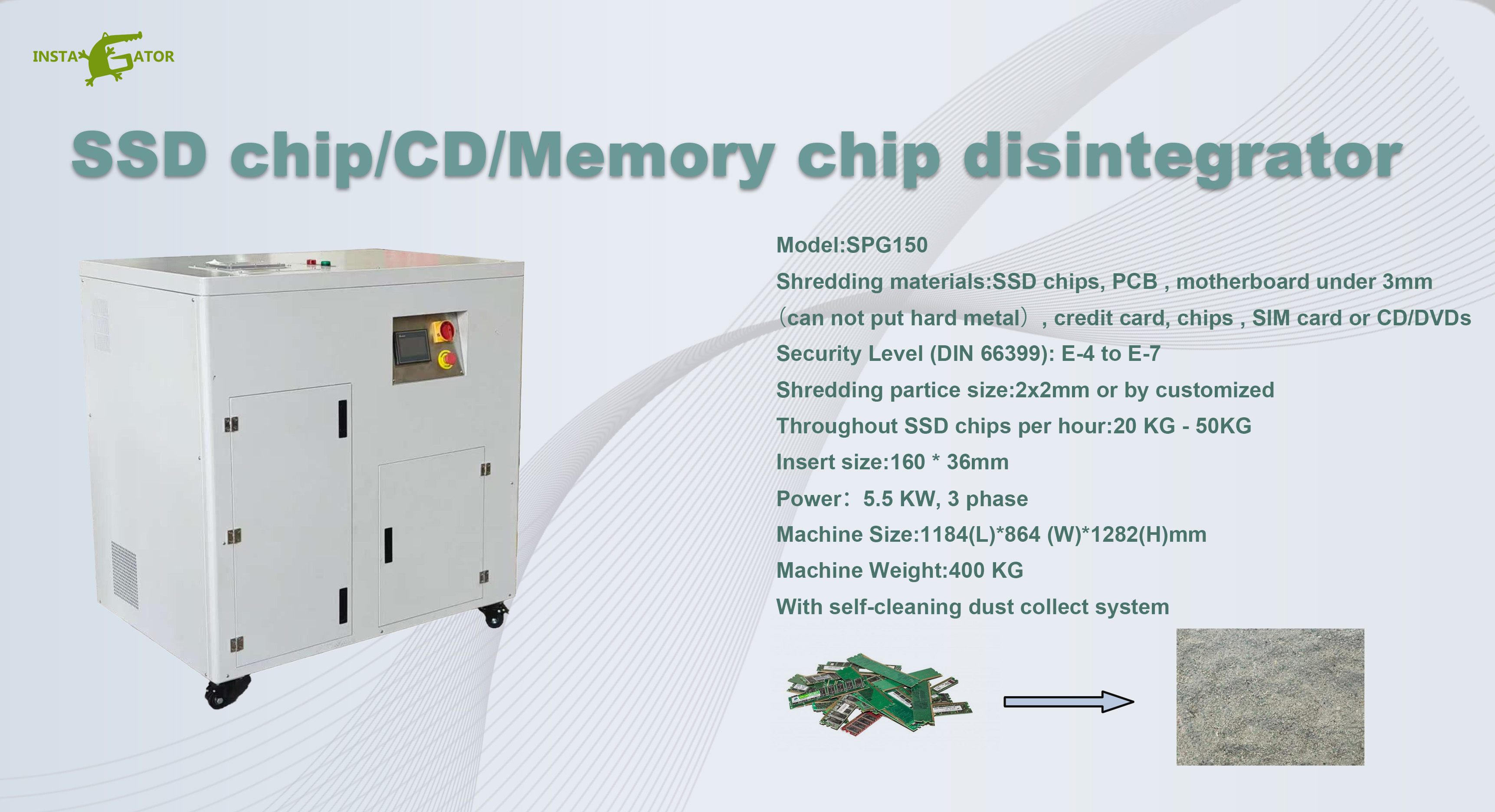 Server PCB motherboard chips disintegrator 5
