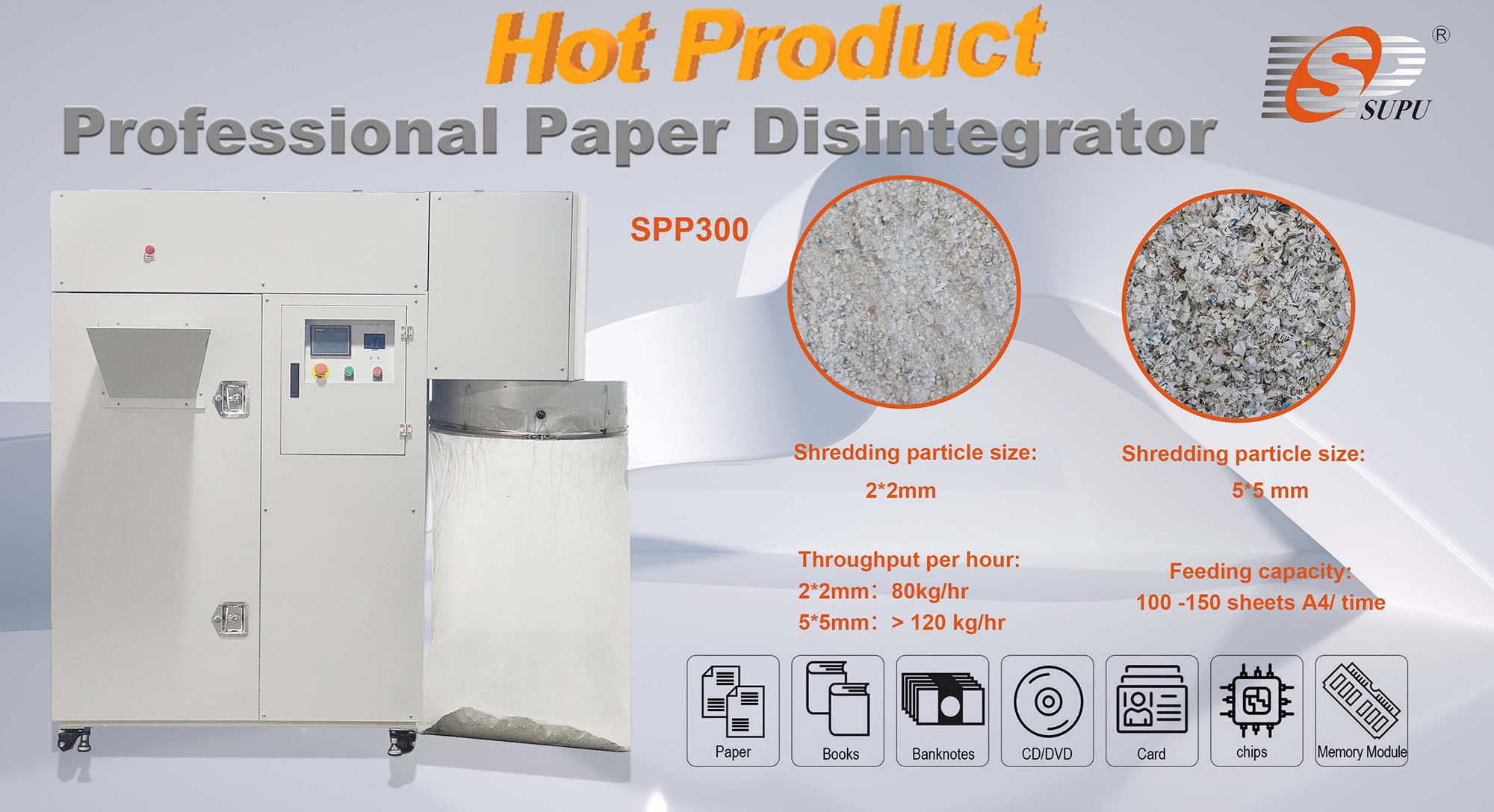 High-confidentiality Shredders, Banknote Shredders and Briquetting Machines, Equipped with Dust Collection Systems