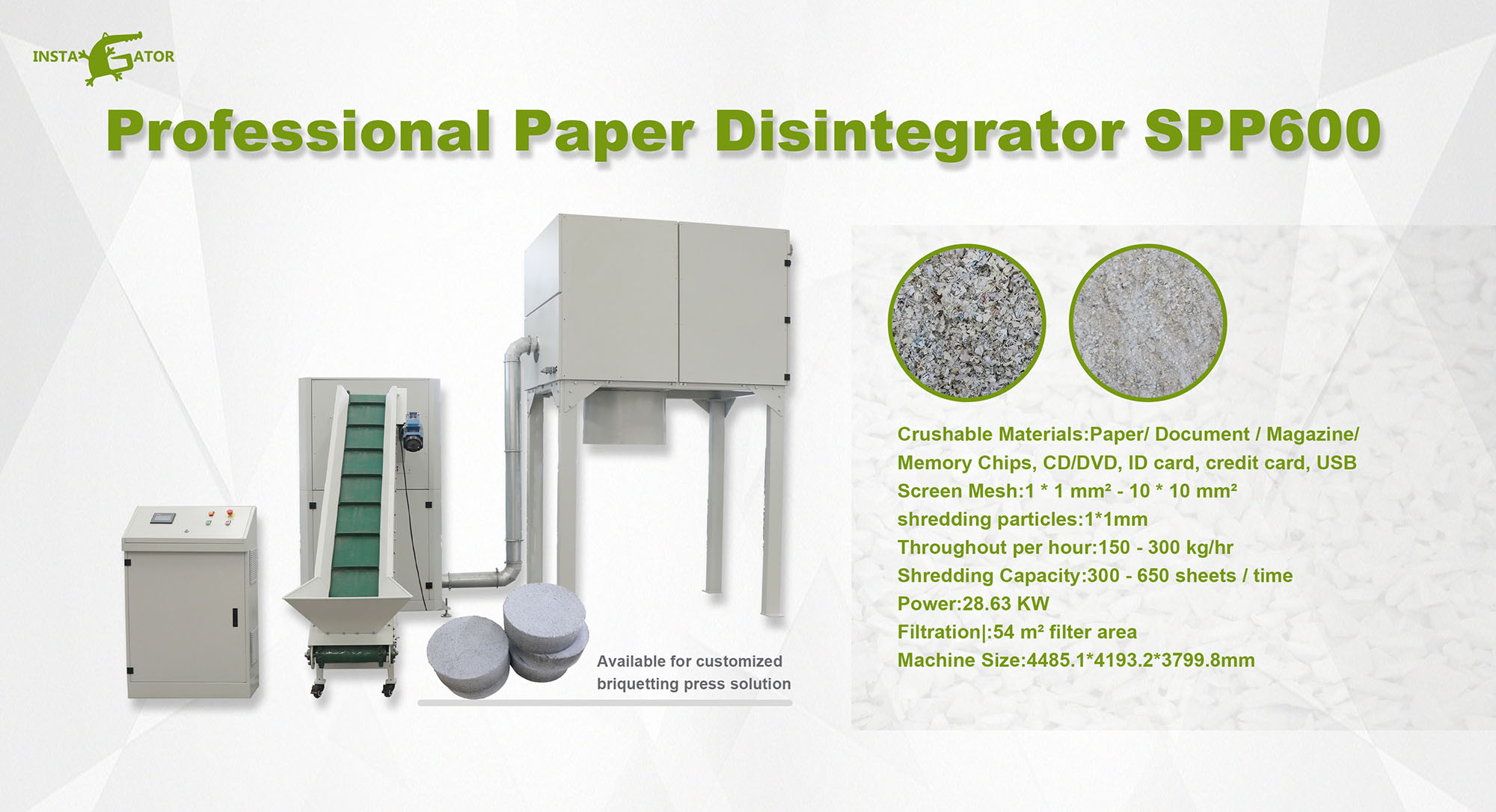 Heavy-duty Single-shaft Shredder, High-safety Dual-unit Crushing System, Suitable for Paper, CDS, DVDS and PCBS